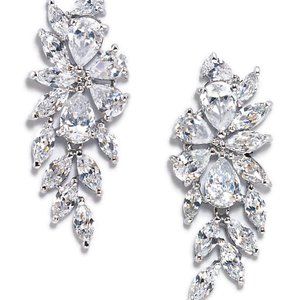 Anna Bellagio Peony Floral Inspired CZ Bridal Earrings--Never Worn